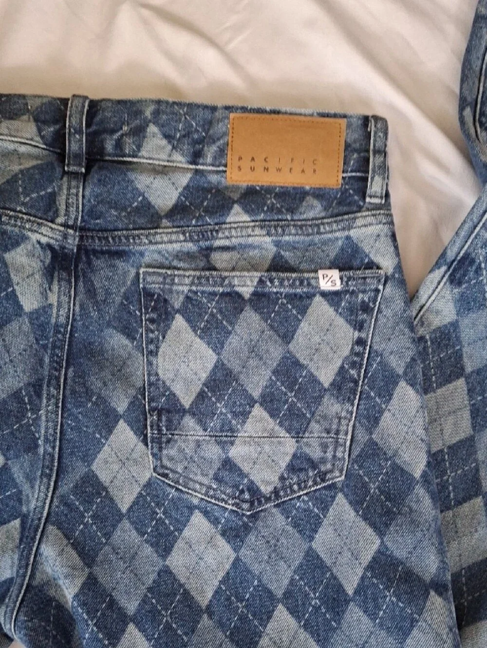 Brand New With Tags (NWT) PacSun Men's Diamond Print Straight Leg Jeans